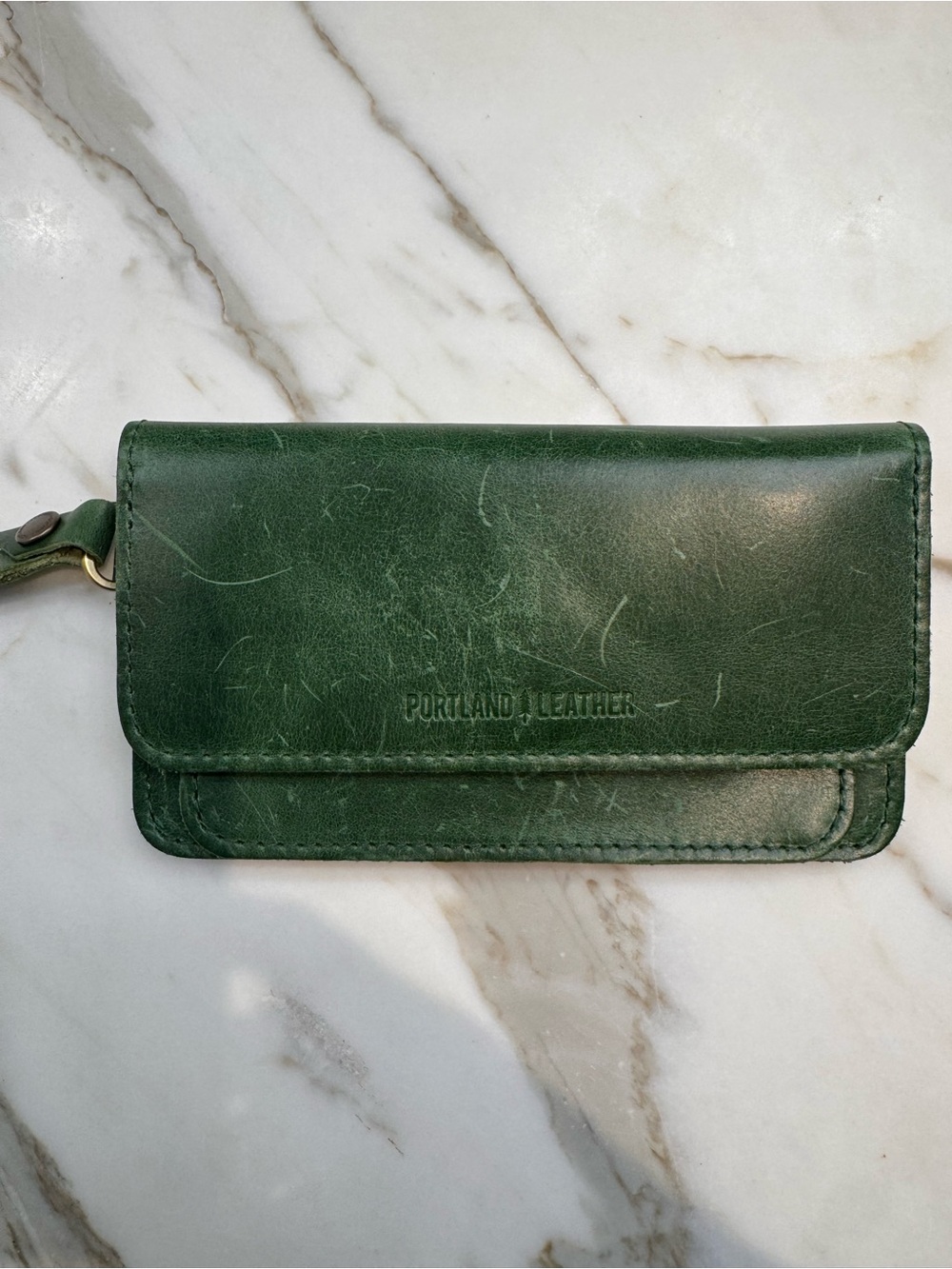 Portland Leather Cowboy Mint Lily Leather Wristlet